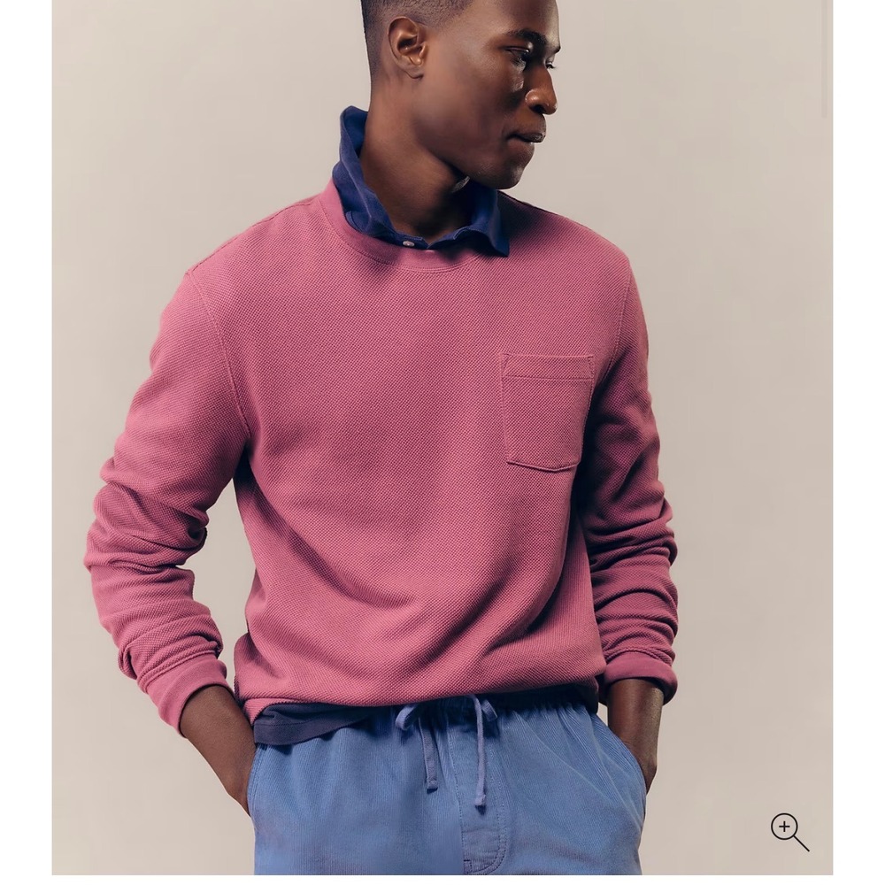 J Crew Oarsman Macropique T Shirt Mens Large Pocket Pullover Mauve‎ Casual